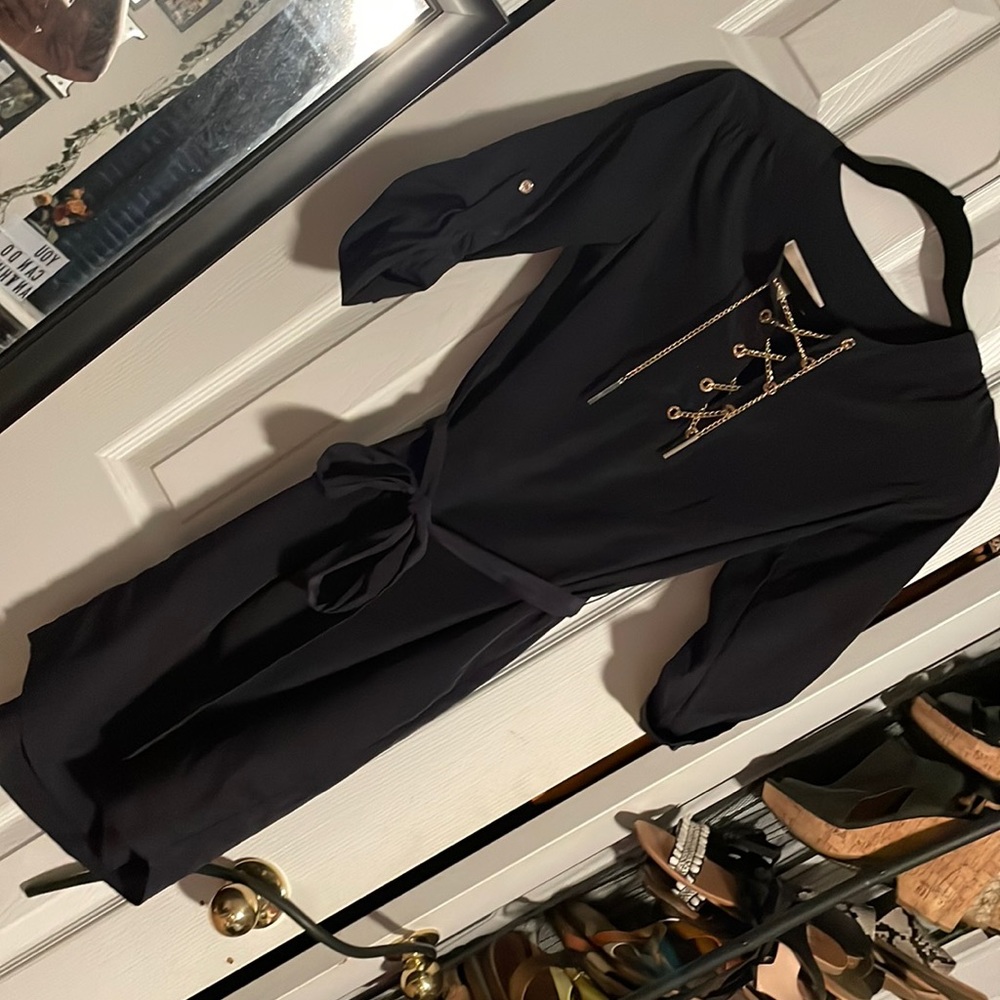Navy blue chain neck Michael Kors dress